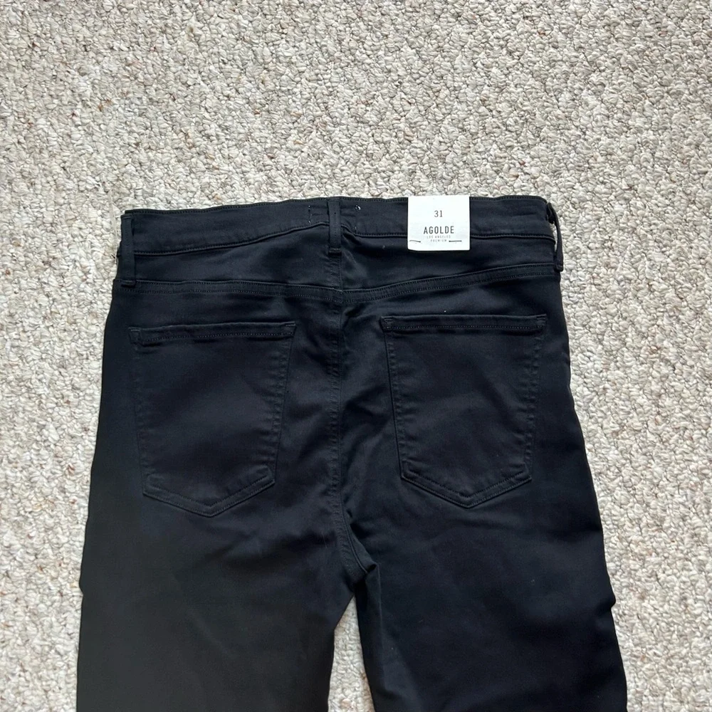 AGOLDE Jeans NWT Sophie High Rise Skinny Womens 31 Black Luxe Denim Stretch - Picture 4 of 12